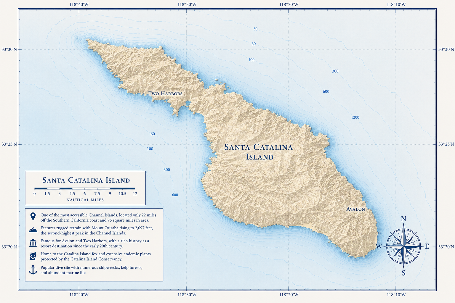 Catalina Island — dive destination served by VISION